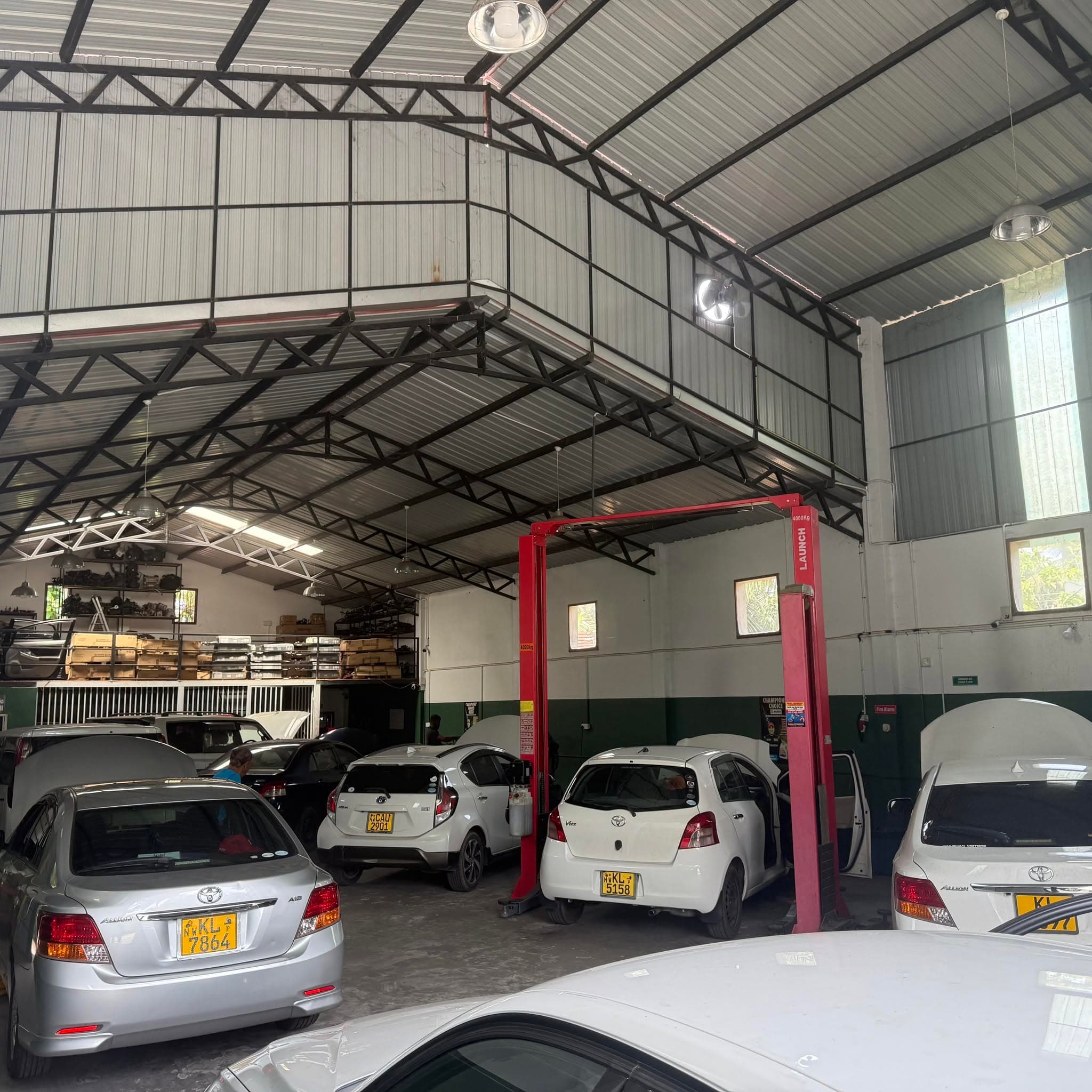 Mechanic working on car